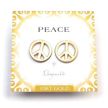 golden peace stud earrings