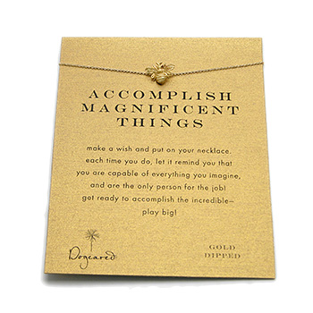 accomplish magnificent things reminder necklace with gold dipped bee : Dogeared Jewels and Gifts :  bee dogeared jewels and gifts accomplish magnificent things make a wish