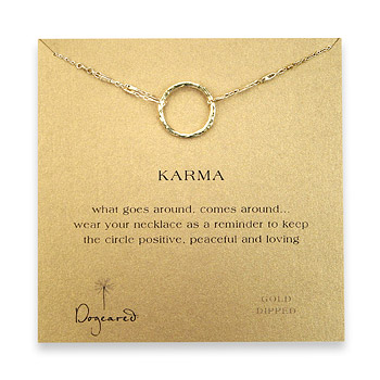 large karma necklace gold dipped - 18 inch large karma necklace gold dipped - 18 inch