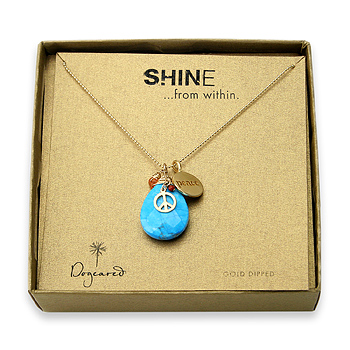 shine peace necklace with giant teardrop