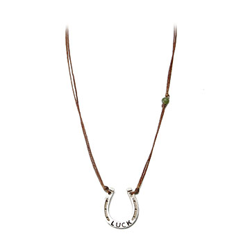 luckiest horseshoe necklace sterling silver with jade gem on tobacco luckiest horseshoe necklace sterling silver with jade gem on tobacco