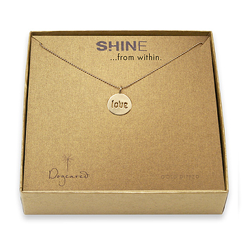 shine love necklace gold dipped
