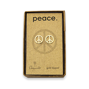 peace stud gold dipped earrings peace stud gold dipped earrings