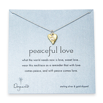 peaceful love sterling silver on tiny ball chain necklace