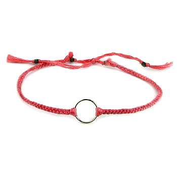 karma friendship bracelet gold dipped on rose thread