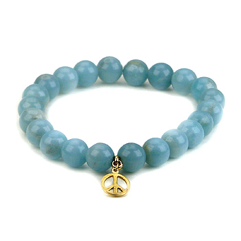 amazonite small goddess bracelet with peace sign