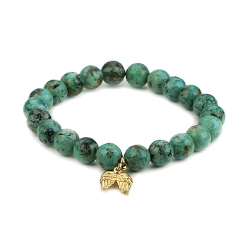 turquoise small goddess bracelet with angel wings