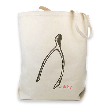 wish big with wishbone reusable tote bag wish big with wishbone reusable tote bag
