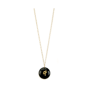 round onyx cabachon necklace with snake - 18 inch round onyx cabachon necklace with snake - 18 inch