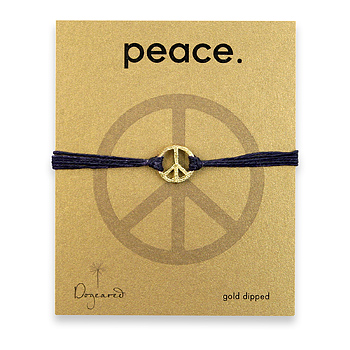 medium textured peace bracelet gold dipped on ocean irish linen : Dogeared Jewels and Gifts :  dogeared jewels and gifts navy blue peace gold dipped