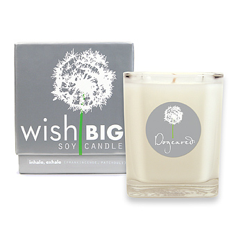 wish big glass soy candle-inhale exhale : Dogeared Jewels and Gifts : essential oils earth day wish big soy wax recycled