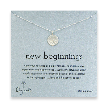 sterling silver new beginnings lotus disc necklace - 18 inch