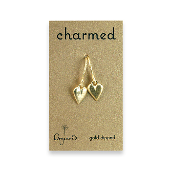 charmed gold dipped kind heart earrings
