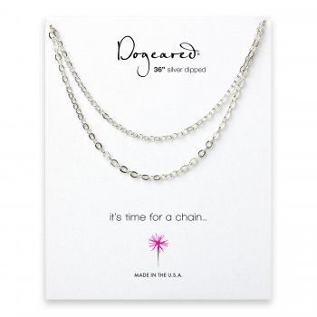 medium flat cable chain, silver dipped -36 inches