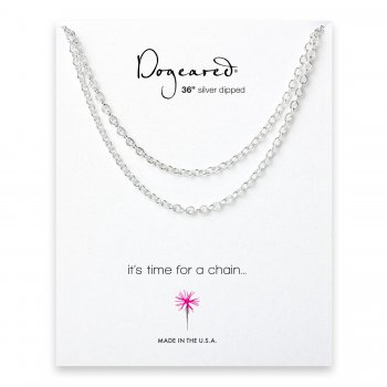 medium textured cable chain, silver dipped -36 inches