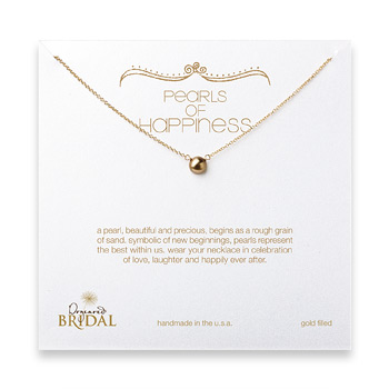 bridal pearls of happiness gold pearl necklace, gold dipped