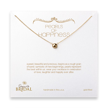 bridal pearls of happiness gold pearl necklace, gold dipped - 18 inches