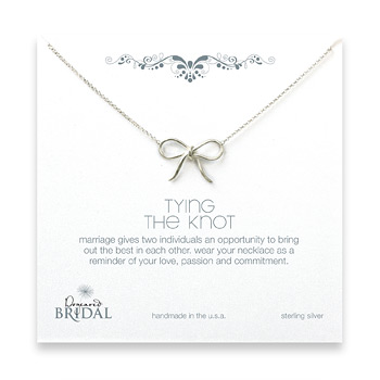 bridal sterling silver tying the knot necklace - 18 inches