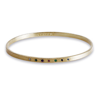 bridal dearest gold dipped gemstone engraved bangle
