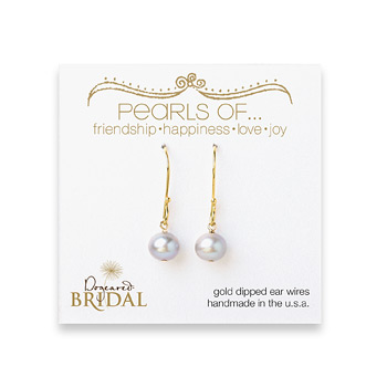 bridal pearls of... gold dipped earrings with silver pearl