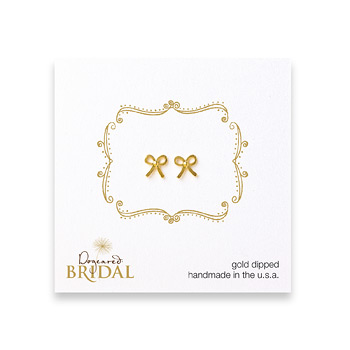 bridal+bow+stud+earrings%2C+gold+dipped