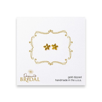 bridal+cherry+blossom+stud+earrings%2C+gold+dipped