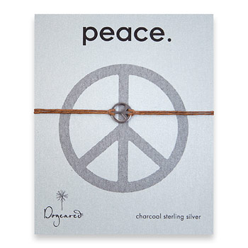 small peace bracelet charcoal on tobacco irish linen