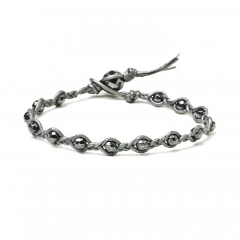 gifts+to+go+collection+braided+steel+leather+and+hematine+gem+bracelet
