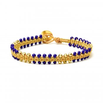 gifts+to+go+collection+gold+dipped+chain+%26+parallel+navy+bead+bracelet