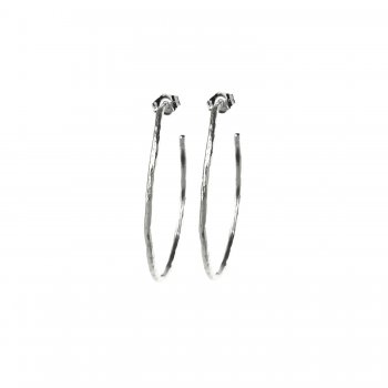 gifts+to+go+collection+medium+silver+dipped+hammered+hoop+earrings