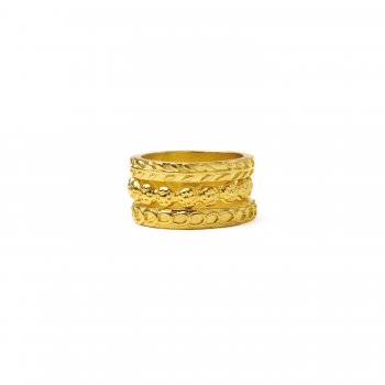 gifts to go collection gold dipped rings, links/wheat/flowers - size 6