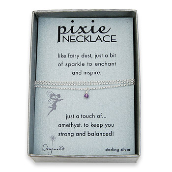 amethyst pixie necklace, sterling silver amethyst pixie necklace, sterling silver