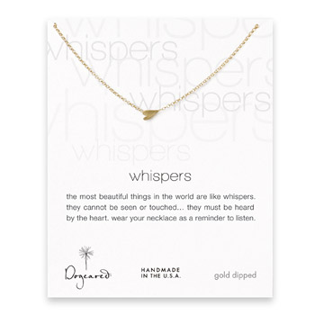 whispers sideways heart necklace, gold dipped