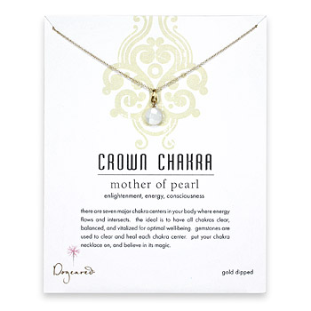 gold dipped crown chakra mother of pearl necklace