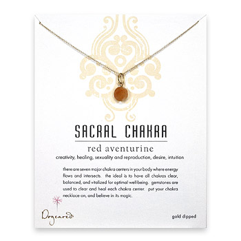 gold dipped sacral chakra adventurine necklace