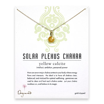 gold dipped solar plexus chakra yellow calcite necklace