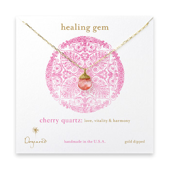 healing+gem+briolette+cherry+quartz+necklace%2C+gold+dipped
