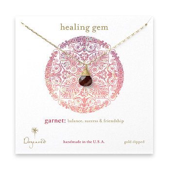 healing+gem+briolette+garnet+necklace%2C+gold+dipped