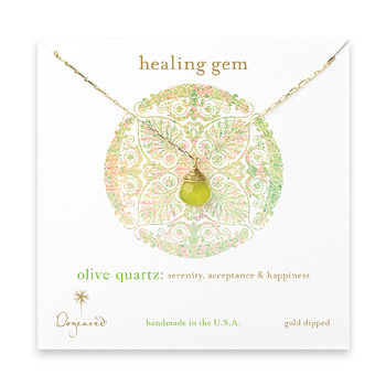 healing+gem+briolette+olive+quartz+necklace%2C+gold+dipped