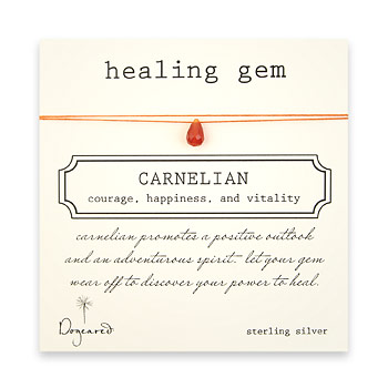 carnelian healing gem necklace on thread