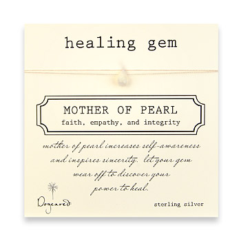 mother of pearl healing gem necklace on thread