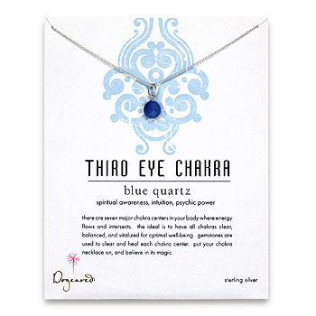 sterling silver third eye chakra blue quartz necklace
