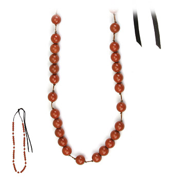 love bead necklace with red jasper beads - 68 inches