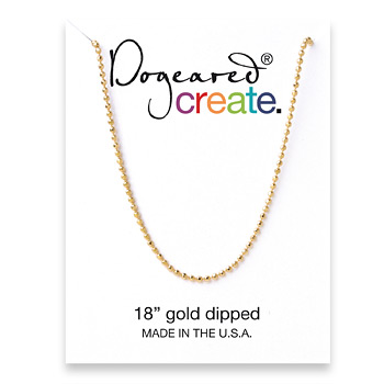 create faceted ball chain, gold dipped - 18 inches