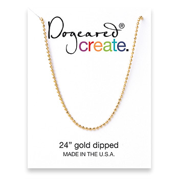 create faceted ball chain, gold dipped - 24 inches