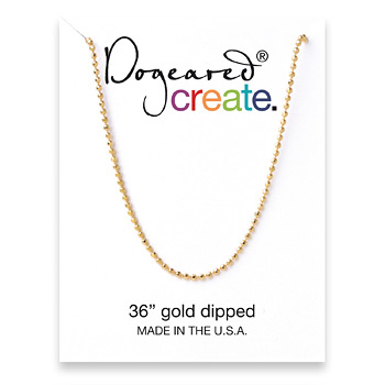 create faceted ball chain, gold dipped - 36 inches