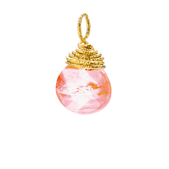 cherry+quartz+briolette+gem%2C+gold+dipped