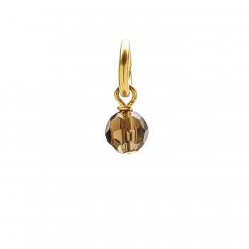 smoky+quartz+round+faceted+gem%2C+gold+dipped