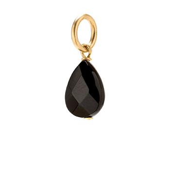 black onyx teardrop gem, gold dipped