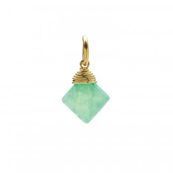 hemimorphite+gem+faceted+diamond+cut%2C+gold+dipped